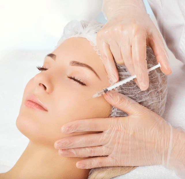 Quick Aesthetics Med Spa girl having botoc on check lines