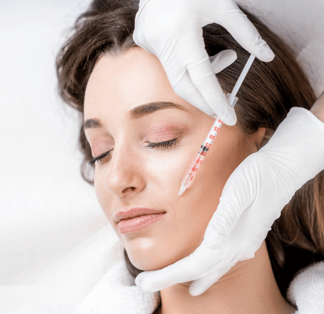 Quick Aesthetics Med Spa girl having botoc on smile lines